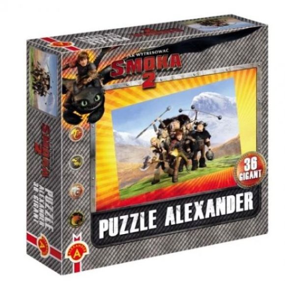 Puzzle 36el. gigant Jak wytresować smoka 2 Ekipa w górach Alexander