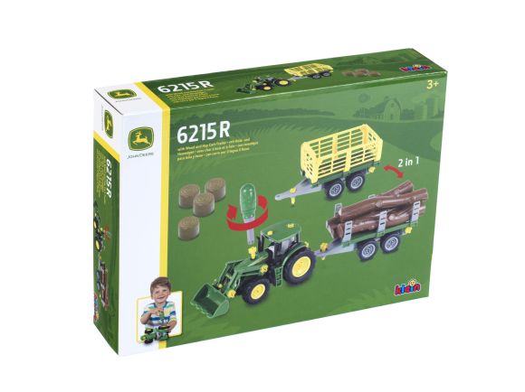 Klein 3906 Traktor John Deere do skręcania z dwiema przyczepami