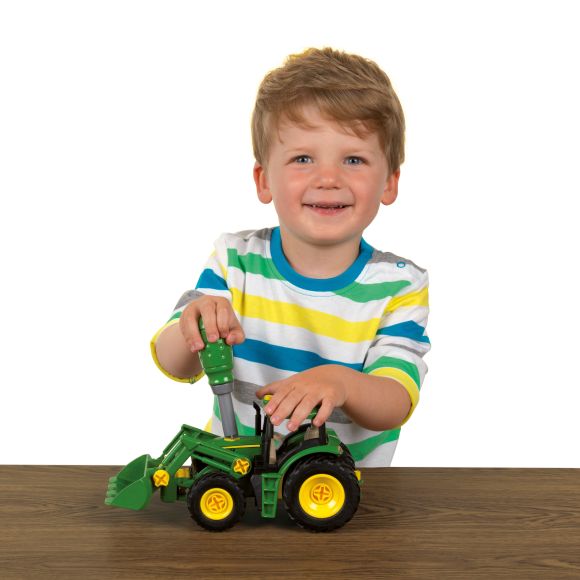 Klein 3906 Traktor John Deere do skręcania z dwiema przyczepami