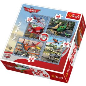 Puzzle 4w1 35,48,54,70 el Podniebne Podróże, Planes Samoloty, Trefl